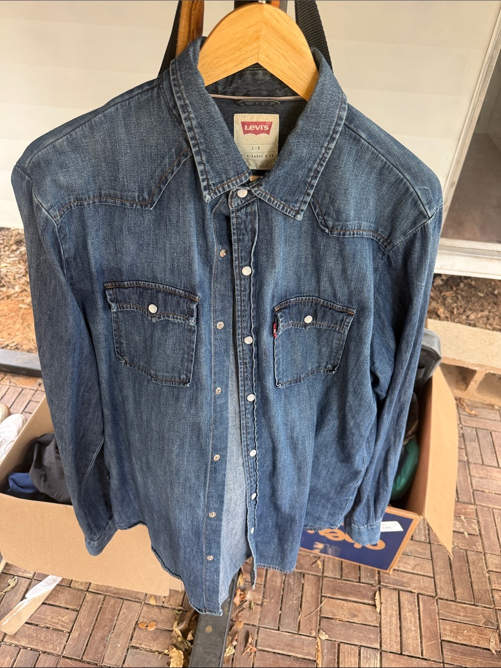 Levi's Blue Denim Western Shirt Jacket